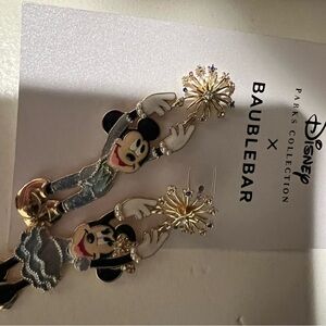 BaubleBar Disney Earrings with Gold and Blue Accents